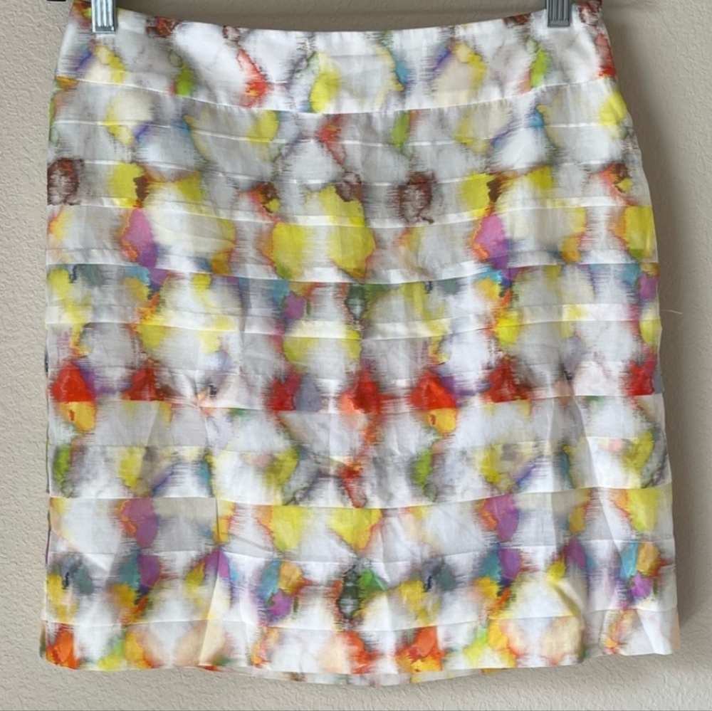 ANN TAYLOR Cotton Silk Watercolor Skirt